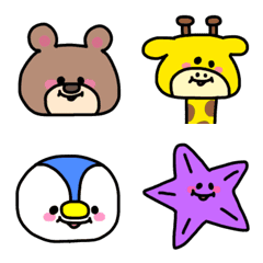 [LINE絵文字] ビビッド動物絵文字の画像