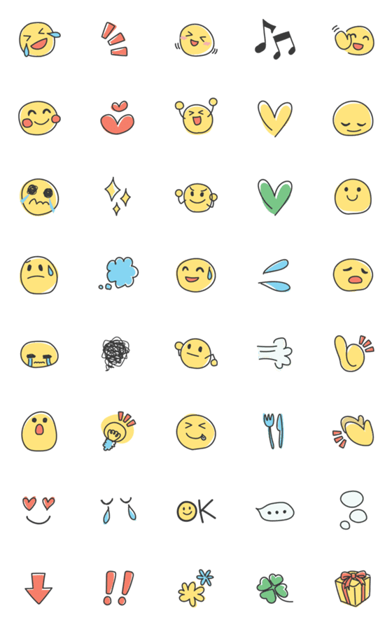 [LINE絵文字]よく使う！きほんの絵文字の画像一覧