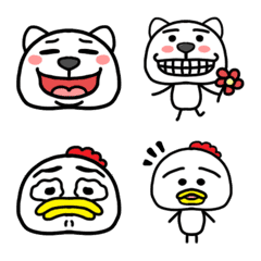 [LINE絵文字] Funny chicken and dogの画像