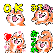 [LINE絵文字] 柴犬ともまる♡楽しい毎日56 でか文字の画像