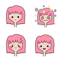 [LINE絵文字] pinky hairの画像