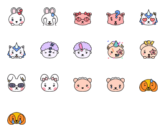 [LINE絵文字]Pluffi Friends Emoji Vol 1の画像一覧