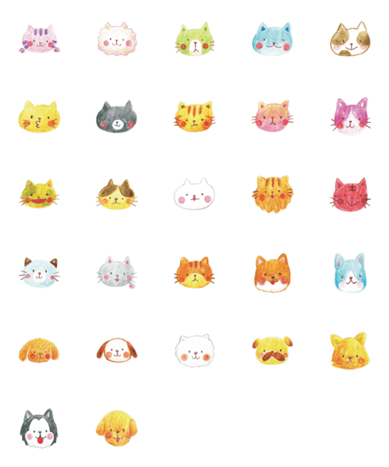 [LINE絵文字]ねこねこいぬいぬ絵文字の画像一覧