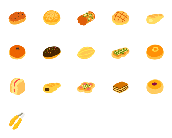 [LINE絵文字]Pick a breadの画像一覧