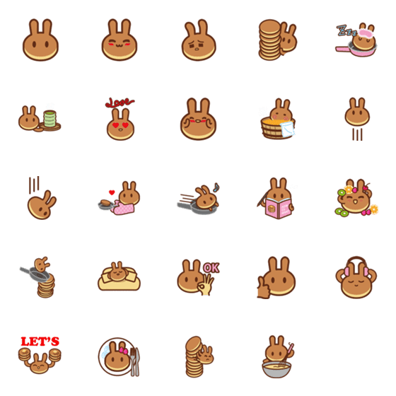 [LINE絵文字]pancakeswap pancake-kun Emoji ver1の画像一覧