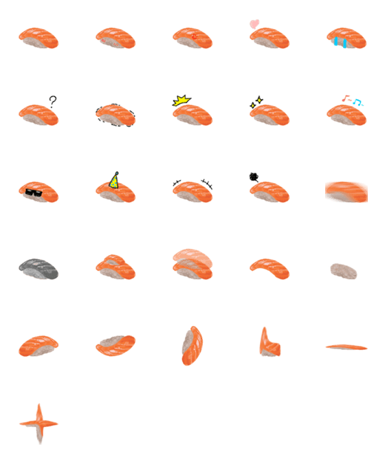 [LINE絵文字]Salmon sushi！の画像一覧