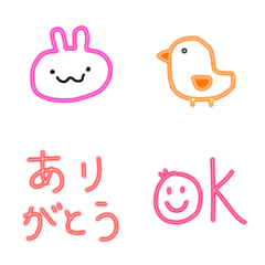 [LINE絵文字] 日常で使えるネオンペン絵文字の画像