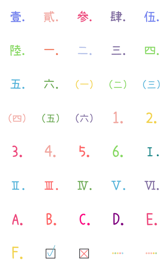 [LINE絵文字]Number/letter order labels LV.1の画像一覧