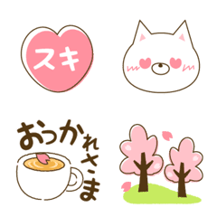 [LINE絵文字] 使いやすい春の絵文字♡シンプルナチュラルの画像