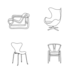 [LINE絵文字] Designer chairs #1の画像