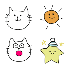 [LINE絵文字] ゆるい色んな表情のねこさんの画像