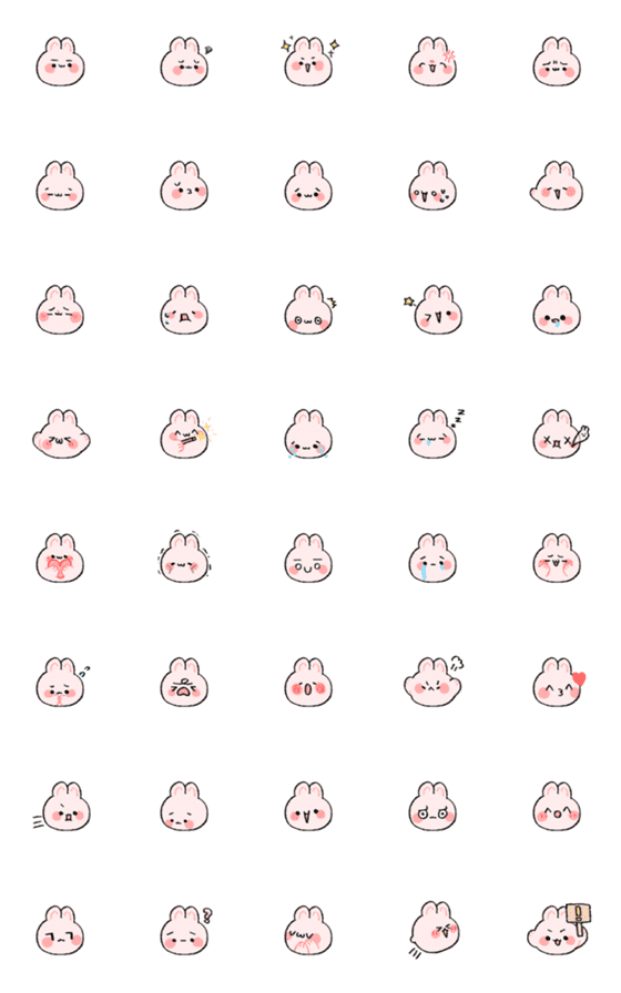 [LINE絵文字]Cottoncandy bunnyの画像一覧