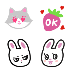 [LINE絵文字] 可愛い猫とうさぎの絵文字の画像