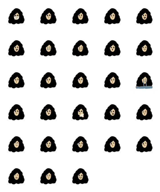 [LINE絵文字]Big hairの画像一覧