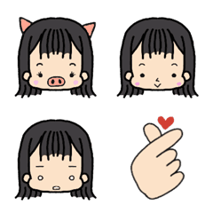 [LINE絵文字] こころちゃんの顔の画像