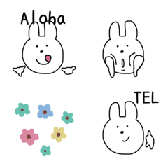 [LINE絵文字] シンプルうさぎの使える絵文字♡の画像