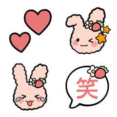 [LINE絵文字] うさぎのいちごちゃん♡シンプル絵文字の画像