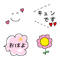 [LINE絵文字] 毎日使える顔♡吹き出し♡の画像