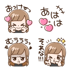 [LINE絵文字] ろんぐガール♡毎日リアクションの画像