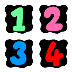 [LINE絵文字] Number black colorful neon emoji 2の画像