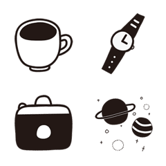 [LINE絵文字] Simple black and white emoji！の画像