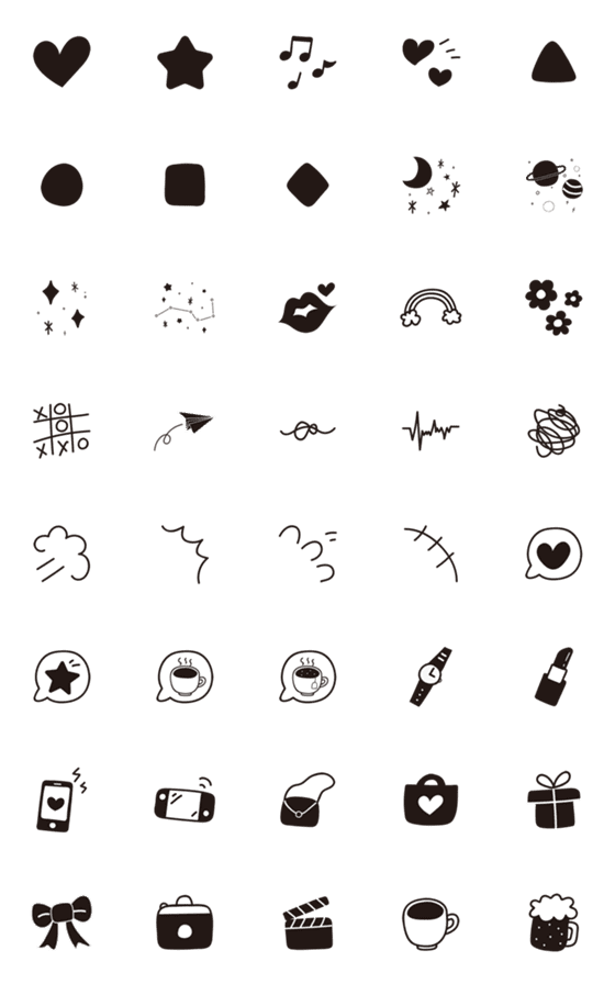 [LINE絵文字]Simple black and white emoji！の画像一覧