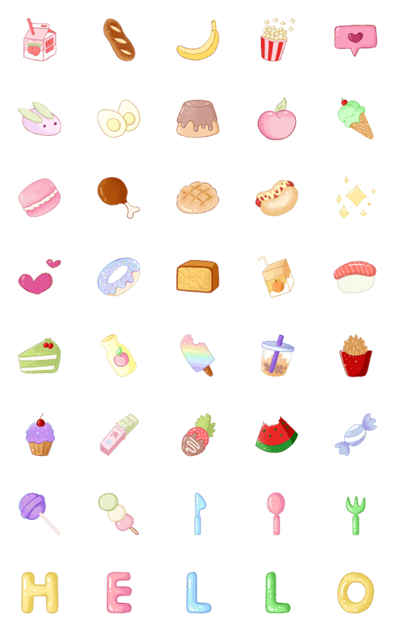 [LINE絵文字]dessert pastelの画像一覧