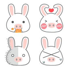 [LINE絵文字] Rabbit with pig noseの画像