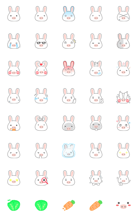 [LINE絵文字]Rabbit with pig noseの画像一覧