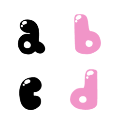 [LINE絵文字] Black＆Pink alphabetの画像