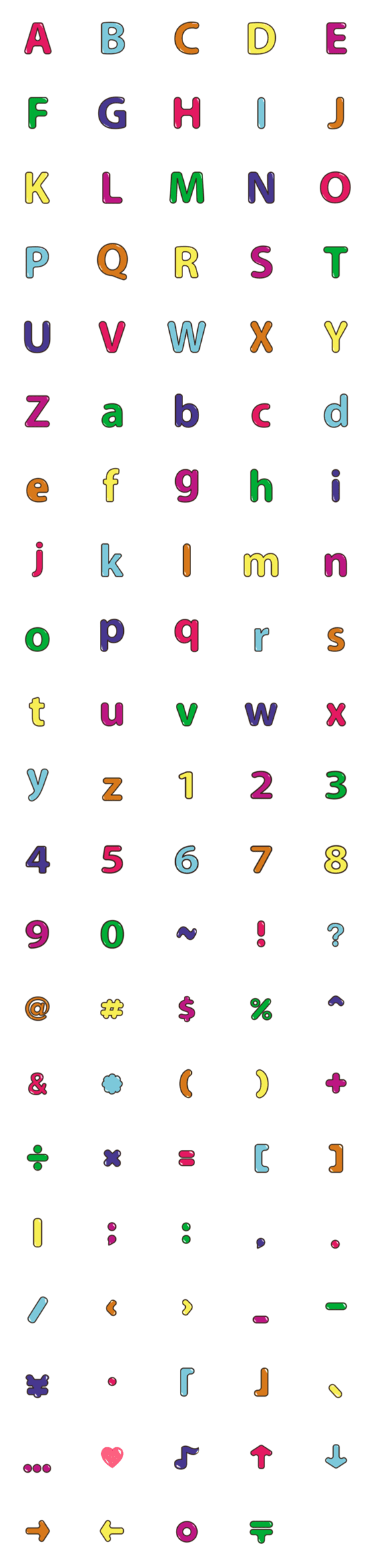 [LINE絵文字]Consonants and Vowel 03の画像一覧