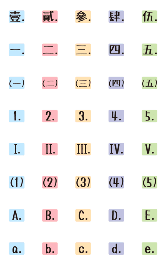 [LINE絵文字]Number/letter order labels LV.2の画像一覧