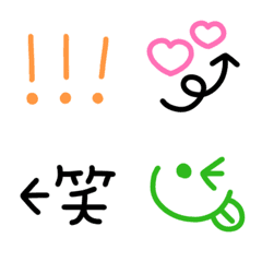 [LINE絵文字] シンプルで可愛い線画絵文字の画像