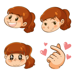 [LINE絵文字] Simple Happy Girl Emojiの画像