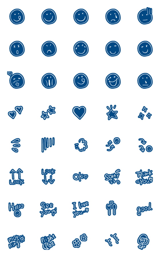 [LINE絵文字]ネイビーで使える絵文字たち♡の画像一覧