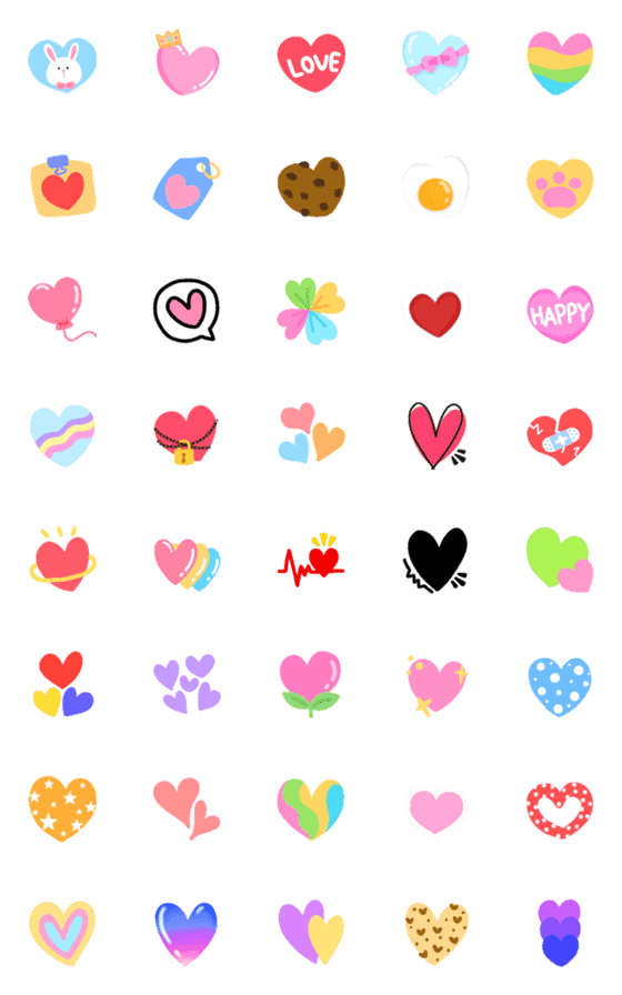 [LINE絵文字]Tiny heart love pastel emojiの画像一覧