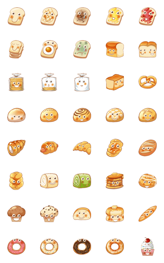 [LINE絵文字]Bread emoji Collectionの画像一覧