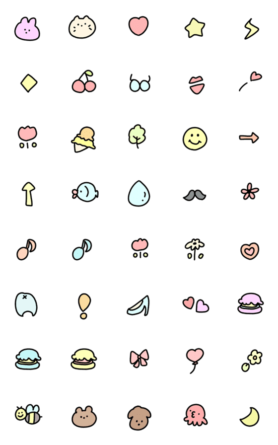 [LINE絵文字]simple colorful emojisの画像一覧