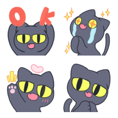 [LINE絵文字] Cheerful black cat Emoji 2[TH]の画像