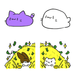 [LINE絵文字] Mochi Cat-Friends Daily Emojiの画像