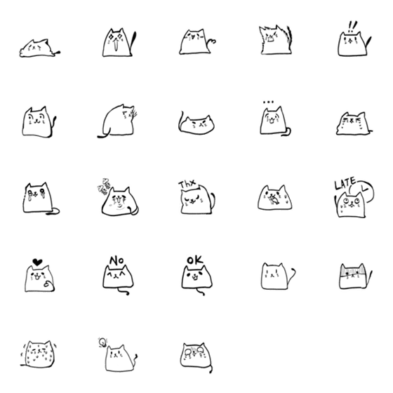 [LINE絵文字]konema's catの画像一覧