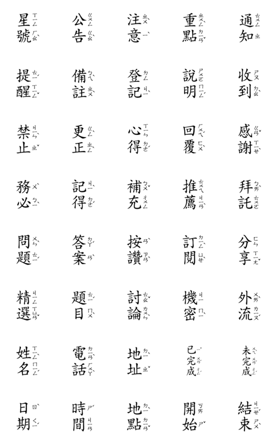 [LINE絵文字]Practical phonetic labelの画像一覧