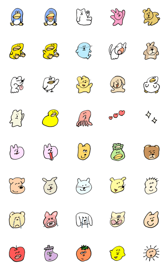 [LINE絵文字]ゆるい生き物 47の画像一覧