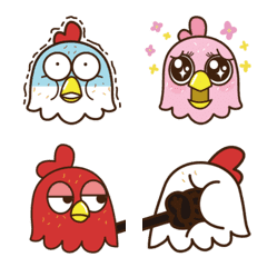 [LINE絵文字] Funny Three Chickens-Emojiの画像