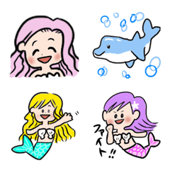 [LINE絵文字] 3人のにんぎょ姫♡の画像