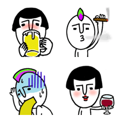 [LINE絵文字] 趣味は、飲酒・喫煙の画像