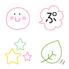 [LINE絵文字] シンプルかわい線画絵文字の画像