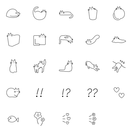 [LINE絵文字]liquid cat illustration / funi funyaの画像一覧