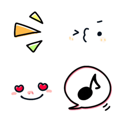 [LINE絵文字] 超シンプル カラフル絵文字【日常】の画像