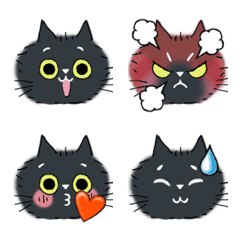 [LINE絵文字] 黒猫くろちゃんのスマイリーの画像